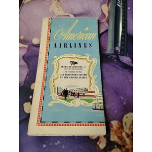 1940s American Airlines System Map Route Of The Flagships